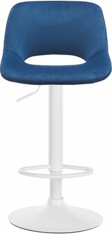 Barkruk Cemdan fluweel wit, Blauw