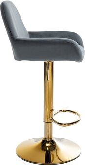 Barkruk Braga Goud Fluweel, Grijs