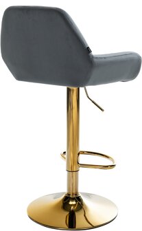 Barkruk Braga Goud Fluweel, Grijs