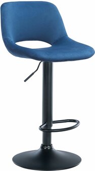 Barkruk Cemdan Fluweel zwart, Blauw