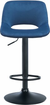 Barkruk Cemdan Fluweel zwart, Blauw