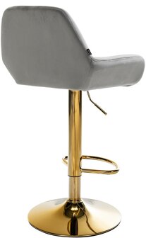 Barkruk Braga Goud Fluweel, Grijs