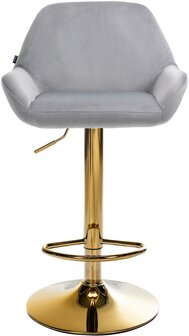 Barkruk Braga Goud Fluweel, Grijs