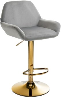 Barkruk Braga Goud Fluweel, Grijs