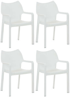 4-delige set stoel Davi, Wit