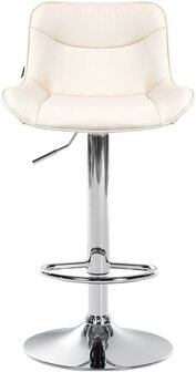 2-delige set barkrukken Venoro kunstleer chroom, Creme