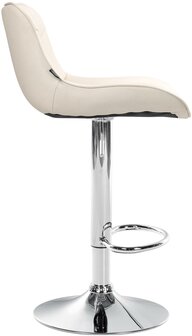 2-delige set barkrukken Venoro kunstleer chroom, Creme