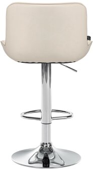 2-delige set barkrukken Venoro kunstleer chroom, Creme