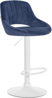 Barkruk Melit Fluweel wit, Blauw