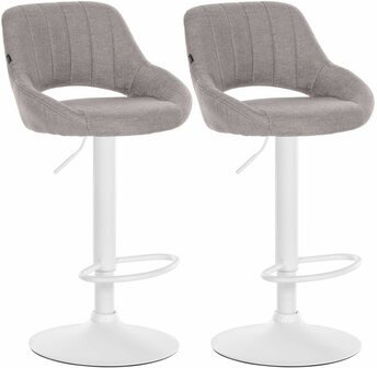 2-delige set barkrukken Melit Stof W, Grijs