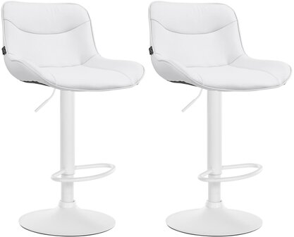 2-delige set barkrukken Venoro kunstleer wit, Wit