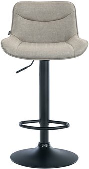 2-delige set barkrukken Venoro stof zwart, Taupe