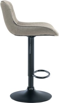 2-delige set barkrukken Venoro stof zwart, Taupe
