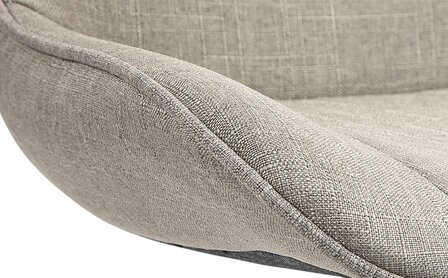 2-delige set barkrukken Venoro stof zwart, Taupe