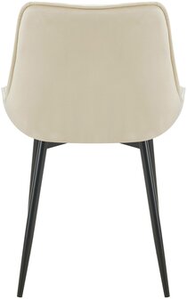 Eetkamerstoel Wellaca Fluweel, Creme