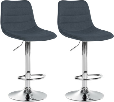 2-delige set barkrukken Lix stof C, Grijs