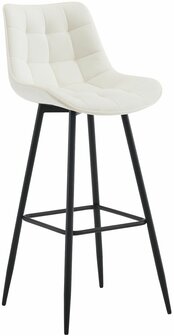 Barkruk Dortfard Fluweel, Creme