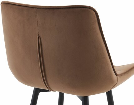 Barkruk Dortfard Fluweel, Bruin