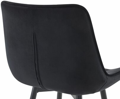 Barkruk Dortfard Fluweel, Zwart