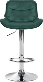 2-delige set barkrukken Venoro fluweel chroom, Groen