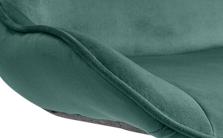2-delige set barkrukken Venoro fluweel chroom, Groen