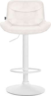 2-delige set barkrukken Venoro fluweel wit, Creme