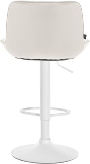 2-delige set barkrukken Venoro fluweel wit, Creme