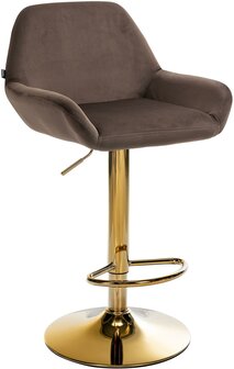 Barkruk Braga Goud Fluweel, Bruin