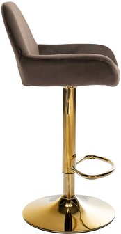 Barkruk Braga Goud Fluweel, Bruin