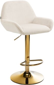 Barkruk Braga Goud Fluweel, Creme
