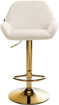 2-delige set barkrukken Braga Goud Fluweel, Creme