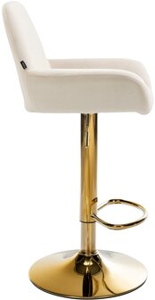 2-delige set barkrukken Braga Goud Fluweel, Creme