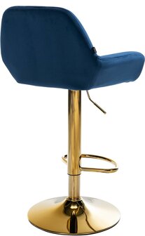 2-delige set barkrukken Braga Goud Fluweel, Blauw
