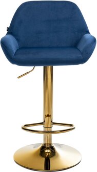 2-delige set barkrukken Braga Goud Fluweel, Blauw
