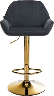 Barkruk Braga Goud Fluweel, Zwart