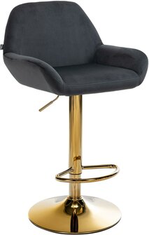 Barkruk Braga Goud Fluweel, Zwart