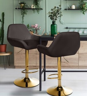Barstoel Braga Goud Kunstleer, Bruin