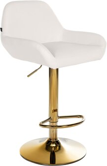 Barstoel Braga Goud Kunstleer, Wit