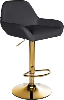 Barstoel Braga Goud Kunstleer, Zwart