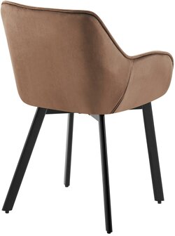 Eetkamerstoel Ontiga Fluweel, Bruin
