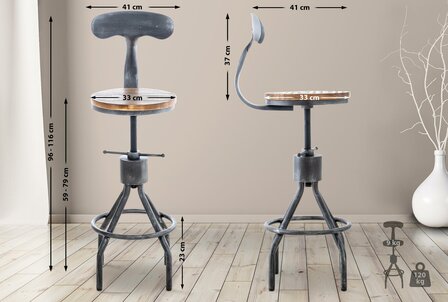 2-delige set barkruk Hinim, 