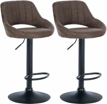 2-delige set barkrukken Melit stof B, Bruin