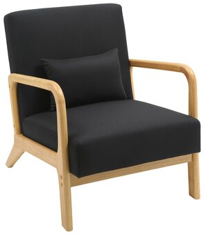 Fauteuil Hebbeng Stof, Zwart