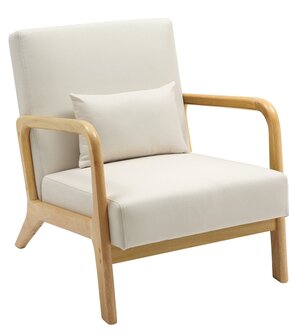 Fauteuil Hebbeng Stof, Creme