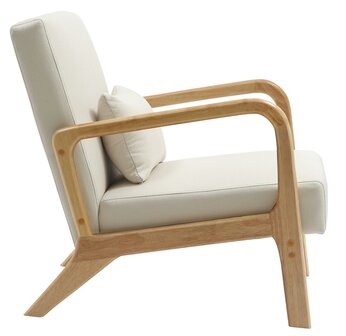 Fauteuil Hebbeng Stof, Creme
