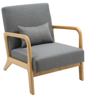 Fauteuil Hebbeng Stof, Grijs