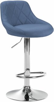 Barstoel Lozia Stof chroom, Blauw