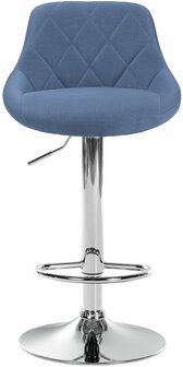 Barstoel Lozia Stof chroom, Blauw