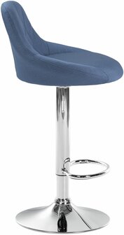 Barstoel Lozia Stof chroom, Blauw