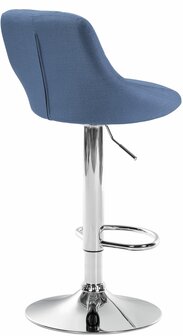 Barstoel Lozia Stof chroom, Blauw